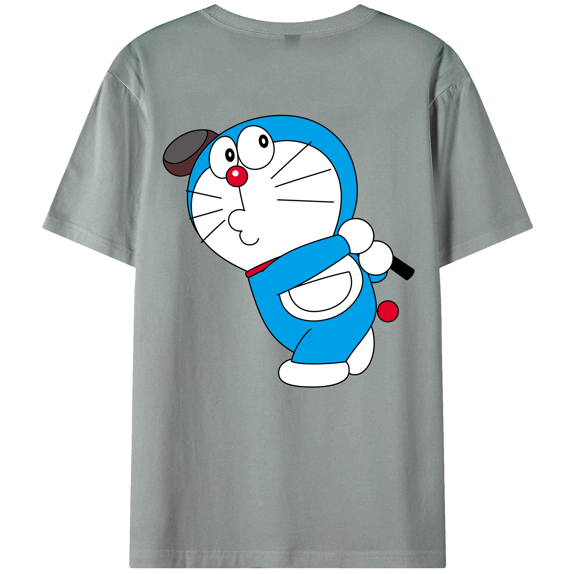 （画像用） ドラえもん Doraemon 綿100％ メンズ半袖Tシャツ（バックプリント） 通気性
